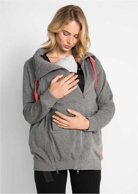 Avslappet mamma sweatjakke med innfelling og ståkrage Avslappet mamma sweatjakke med innfelling og ståkrage