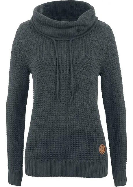 Genser med rullekrage og snøring, bonprix