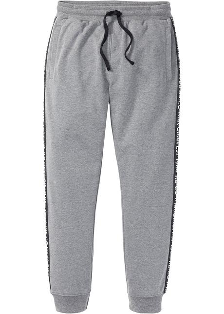 Kul joggebukse med refleksdetaljer i sidene gråmelert A team Grå Joggebukse M 4XL | Herrespesialisten mote for