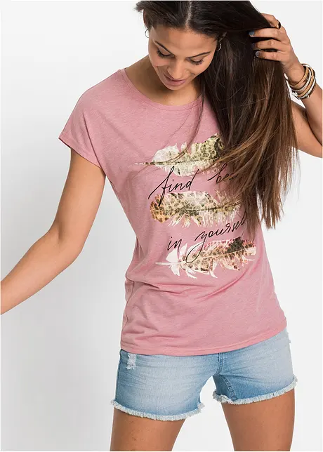 T-shirt med glittertrykk, bonprix