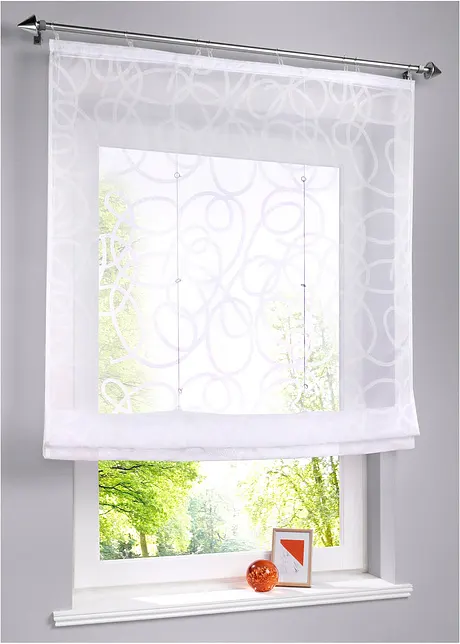 Transparent liftgardin med print, med resirkulert polyester, bonprix