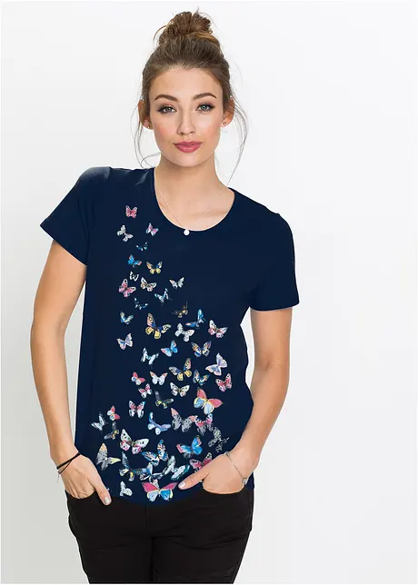 T-shirt med sommerfugltrykk, bonprix