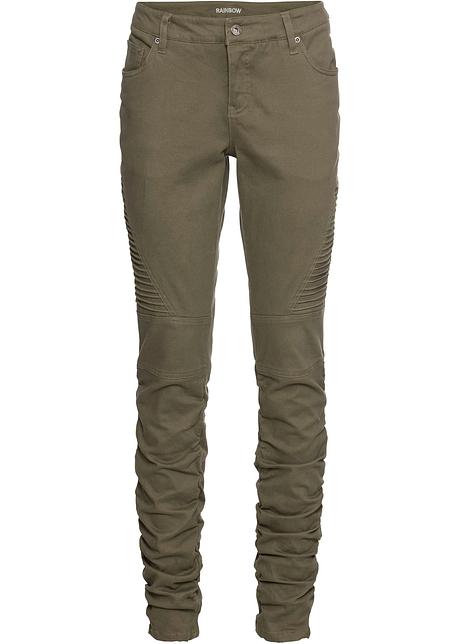Cargobukse, Skinny mørk oliven used RAINBOW bonprix.no Cargo bukse mørk oliven Dame bonprix.no