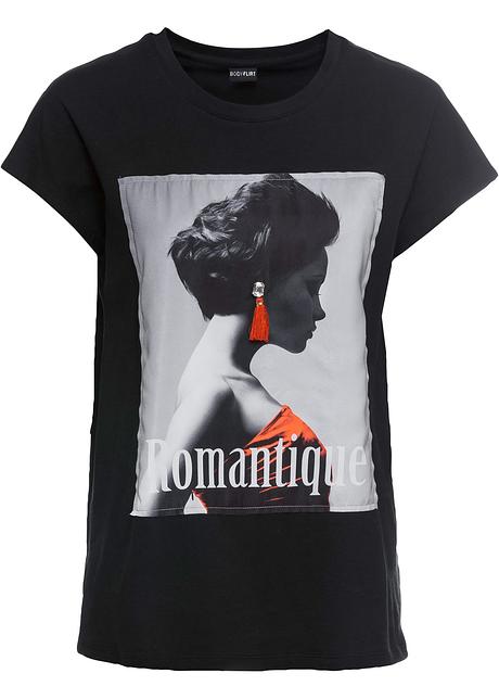 Topp sortmørk rød med trykk BODYFLIRT kjøp online Herreskjorter herreklær på nett hos bonprix.no