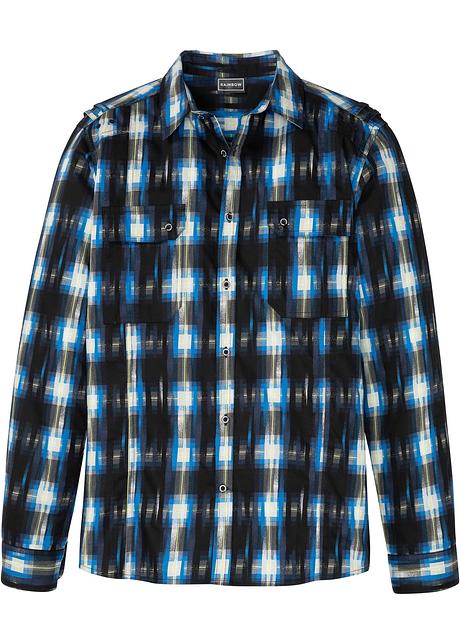 Langermet skjorte, Slim Fit blå rutet RAINBOW kjøp online Kortermet skjorte, Slim Fit blå rutet RAINBOW kjøp online