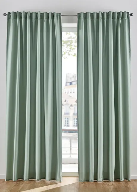 Mikrofibergardin med resirkulert polyester (2 pack), bonprix
