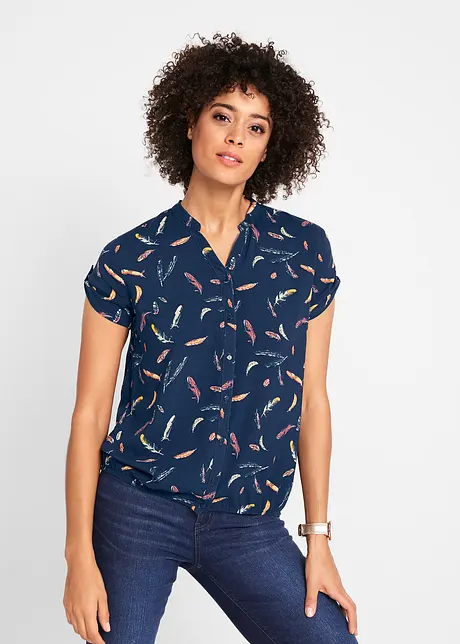 Kortermet bluse i lett viskose, bonprix