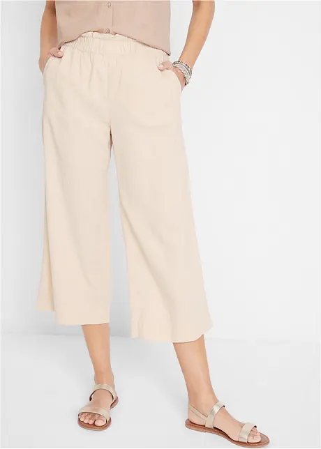 Culotte i lin, legglang, bonprix
