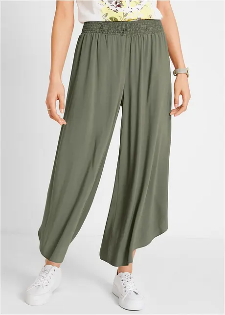 Legglang culottes med elastisk linning, bonprix