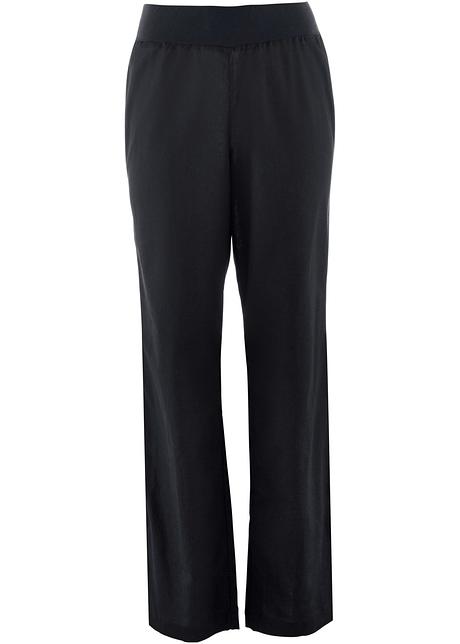 Bukse med lin sort Dame bonprix.no Bukse med stretch, 78 lengde, Loose Fit sort bpc bonprix