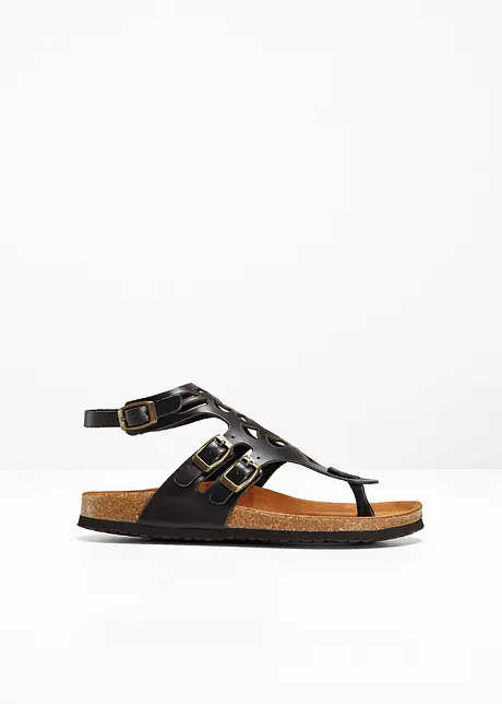 Behagelig sandal i skinn, bonprix