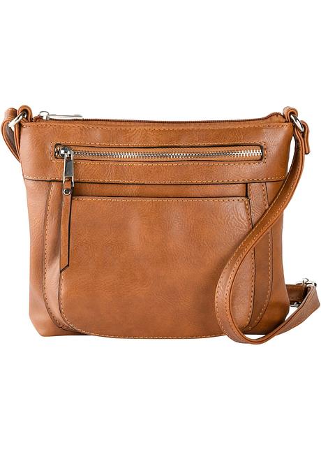 Liten skulderveske med lomme foran cognac Veske ryggsekk cognac bpc bonprix collection bonprix.no