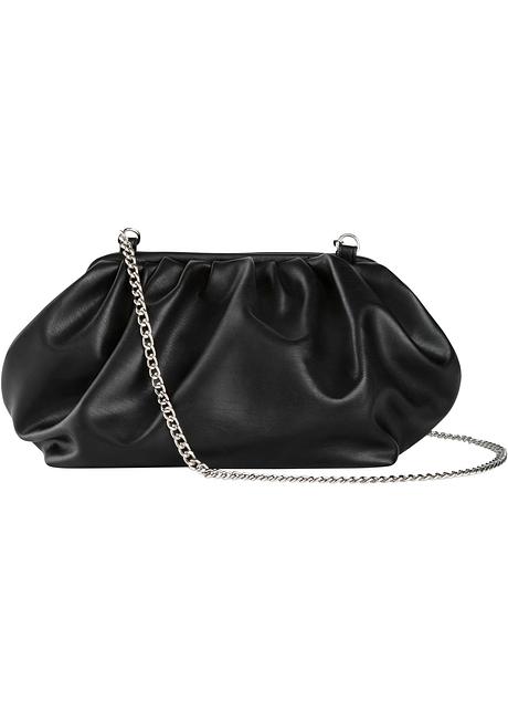 Trendy skulderveske i skinnimitasjon sortsølvfarget Veske Crossbody sortsølvfarget bpc bonprix collection