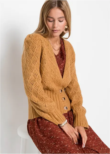 Cardigan med brede mansjetter, bonprix