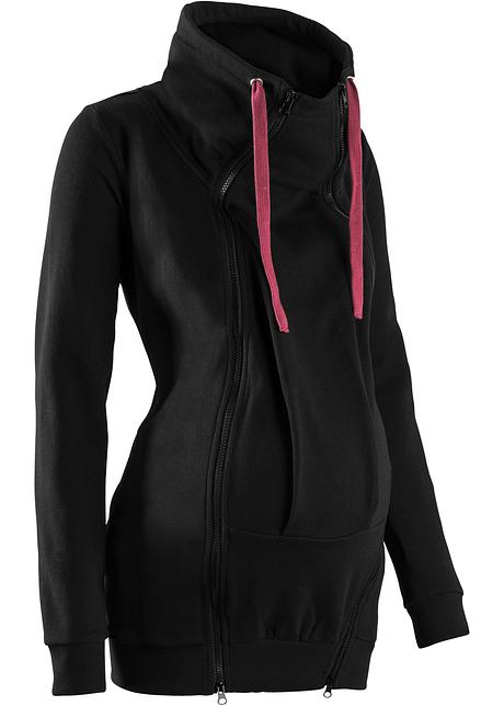 Avslappet mamma sweatjakke med innfelling og ståkrage Avslappet mamma sweatjakke med innfelling og ståkrage