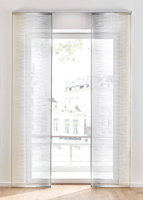 Panelgardin med trykt mønster og resirkulert polyester (2-pack), bonprix