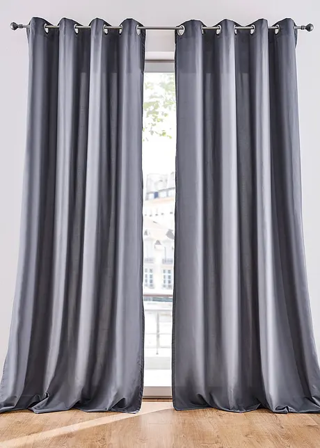 Mikrofibergardin med resirkulert polyester (2 pack), bonprix