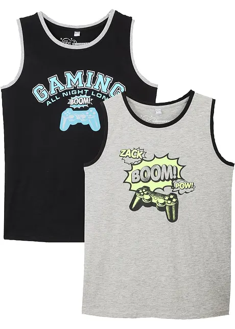 Singlet med økologisk bomull (2-pack), bonprix