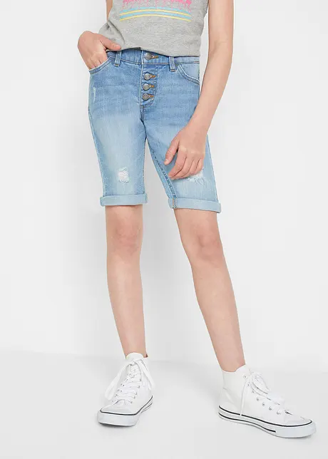 Stretchy jeansshorts til jente, bonprix