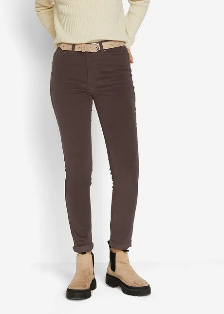 Cordbukse med stretch, Skinny, bonprix