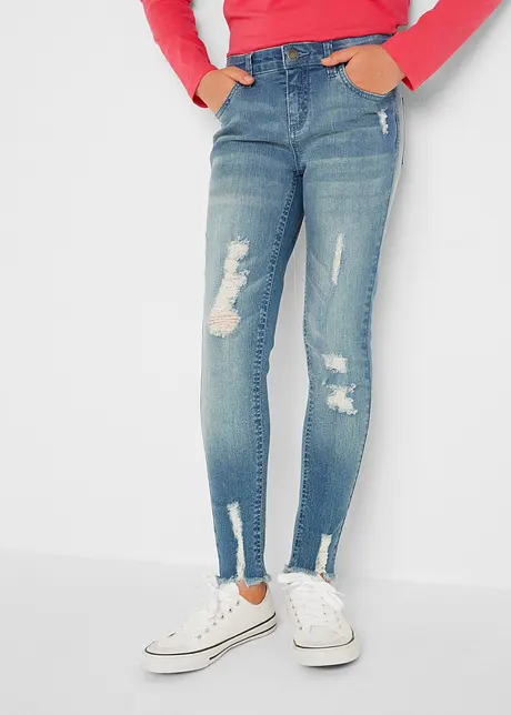 Skinny jeans med used effekt til barn, bonprix