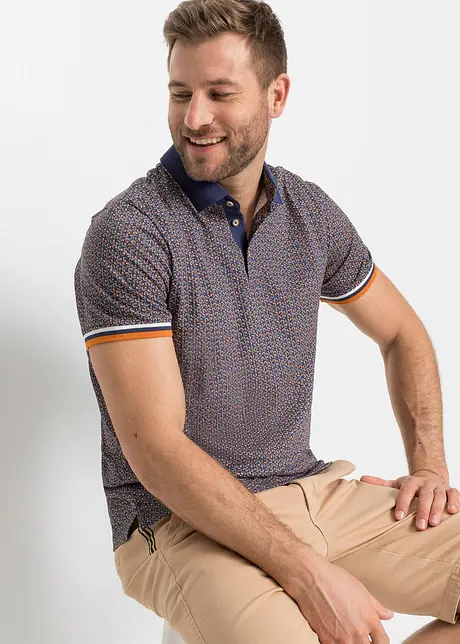 Jersey-poloshirt av ren bomull, kort arm, bonprix