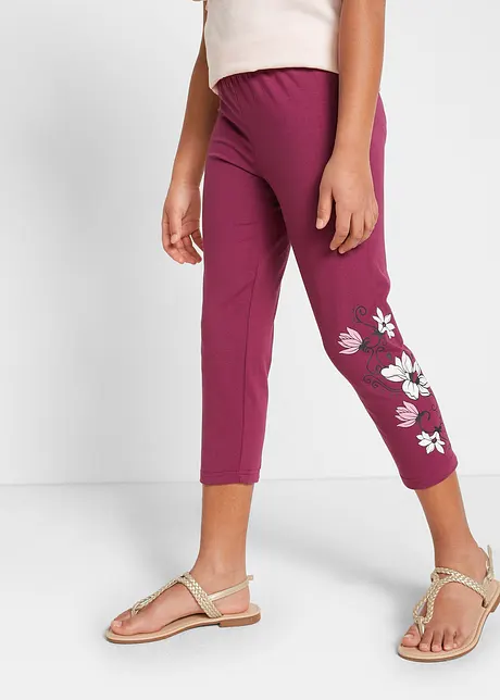 3/4-lang leggings til jente, med økologisk bomull (2-pack), bonprix