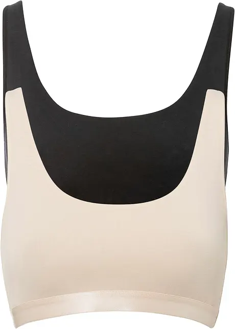 BH-topp med økologisk bomull (2-pack), bonprix