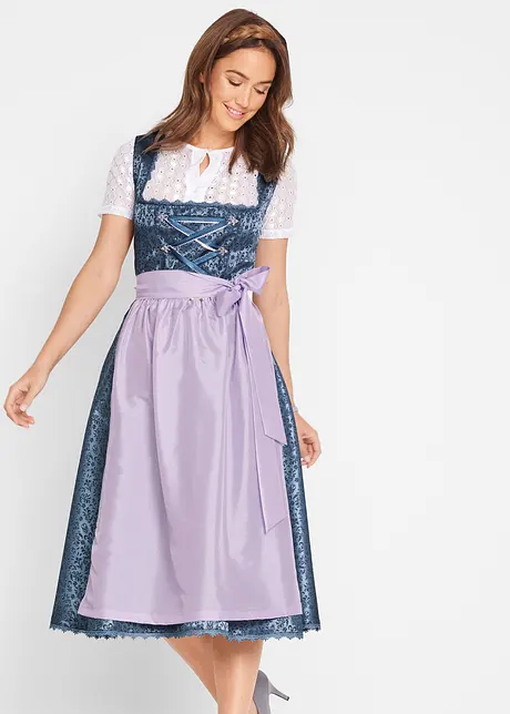 Dirndl med forkle, midi-lengde (2-delt sett), bonprix