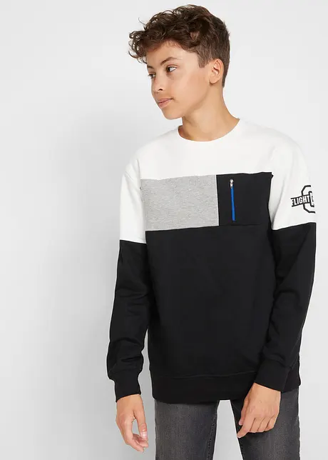 Sweatshirt i colourblock, gutt, bonprix