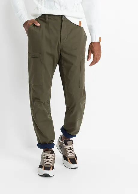 Regular Fit stretch termobukse med cargo-lommer, Straight, bpc bonprix collection