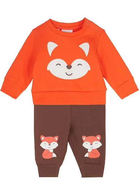 Baby sweatshirt og sweatbukse i ren økologisk bomull (2-delt sett), bonprix