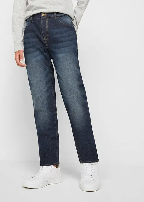 Termojeans med fleecefôr til gutt, Slim Fit, bonprix