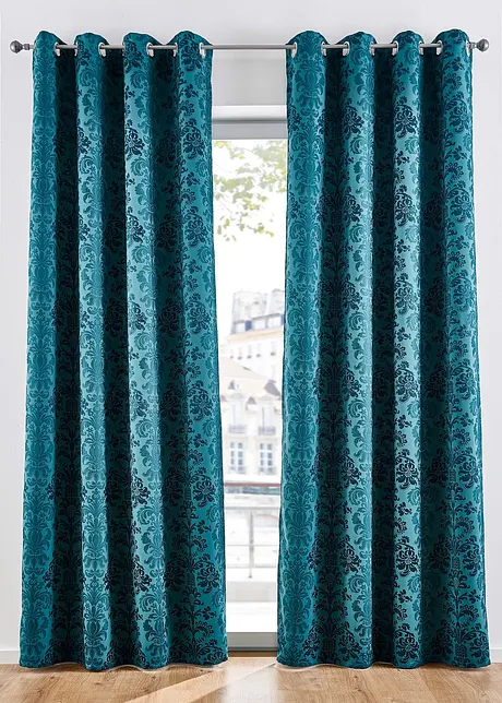 Lystett gardin i jacquard med termofunksjon (1-pack, bonprix