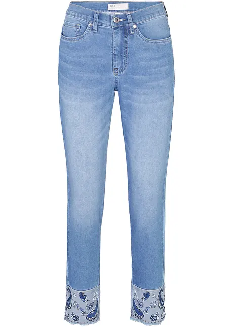 Jeans med broderi, bonprix