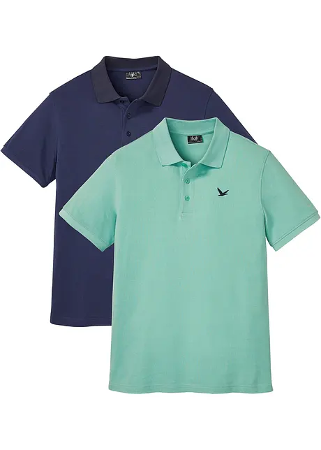 Kortermet poloskjorte (2-pack), bonprix