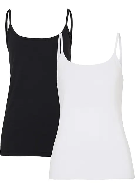 Singlet i økologisk bomull (2-pack), bonprix