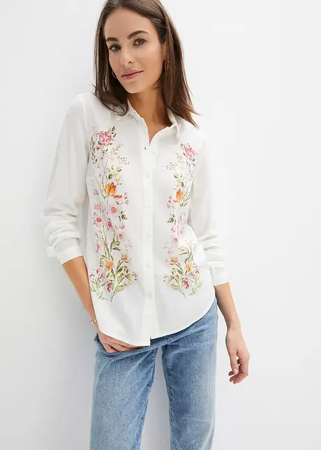 Bluse med print, bonprix