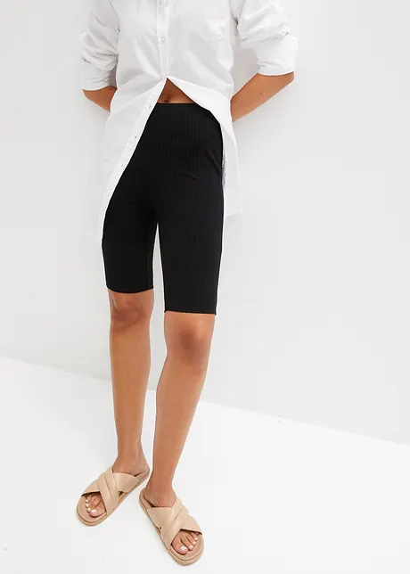 Behagelig High Waist-sykkelbukse av rib-jersey, bonprix