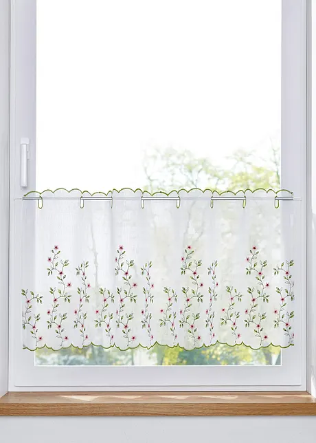 Gardinkappe med blomsterbroderi, bpc living bonprix collection