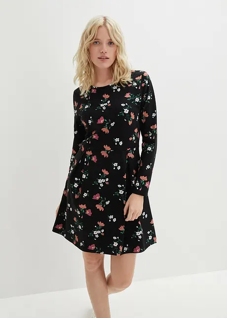 Jerseykjole med blomstermønster, bonprix