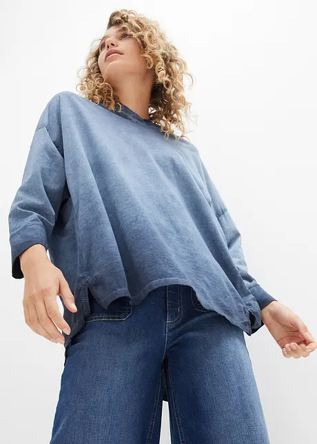 Oversized topp av materialmiks, bonprix