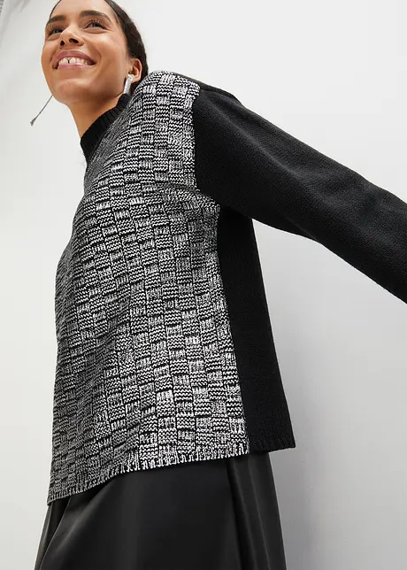 Strikket genser med glitter-print, RAINBOW