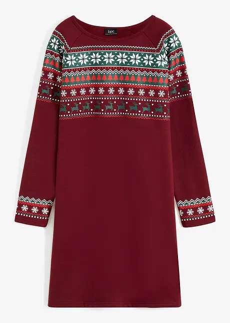 Sweatkjole med koftemønster, bpc bonprix collection