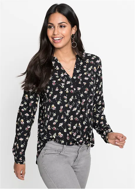 Bluse med V-hals, bonprix