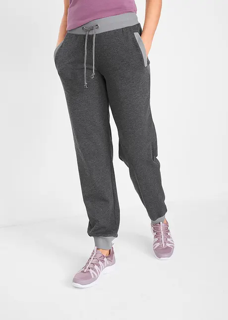 Joggebukse med ribbekanter i kontrastfarge, bonprix