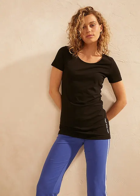 Lang topp med skrift (2-pack), bonprix