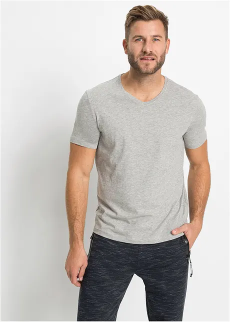 T-skjorte med V-hals (3-pack), bonprix