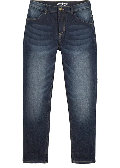 Termojeans med fleecefôr til gutt, Slim Fit, bonprix