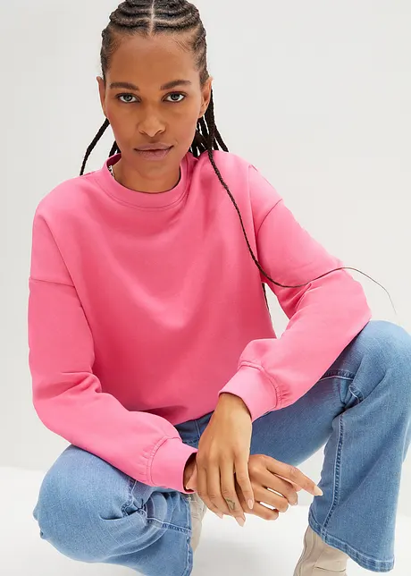 Oversized sweatshirt i ren bomull, bonprix